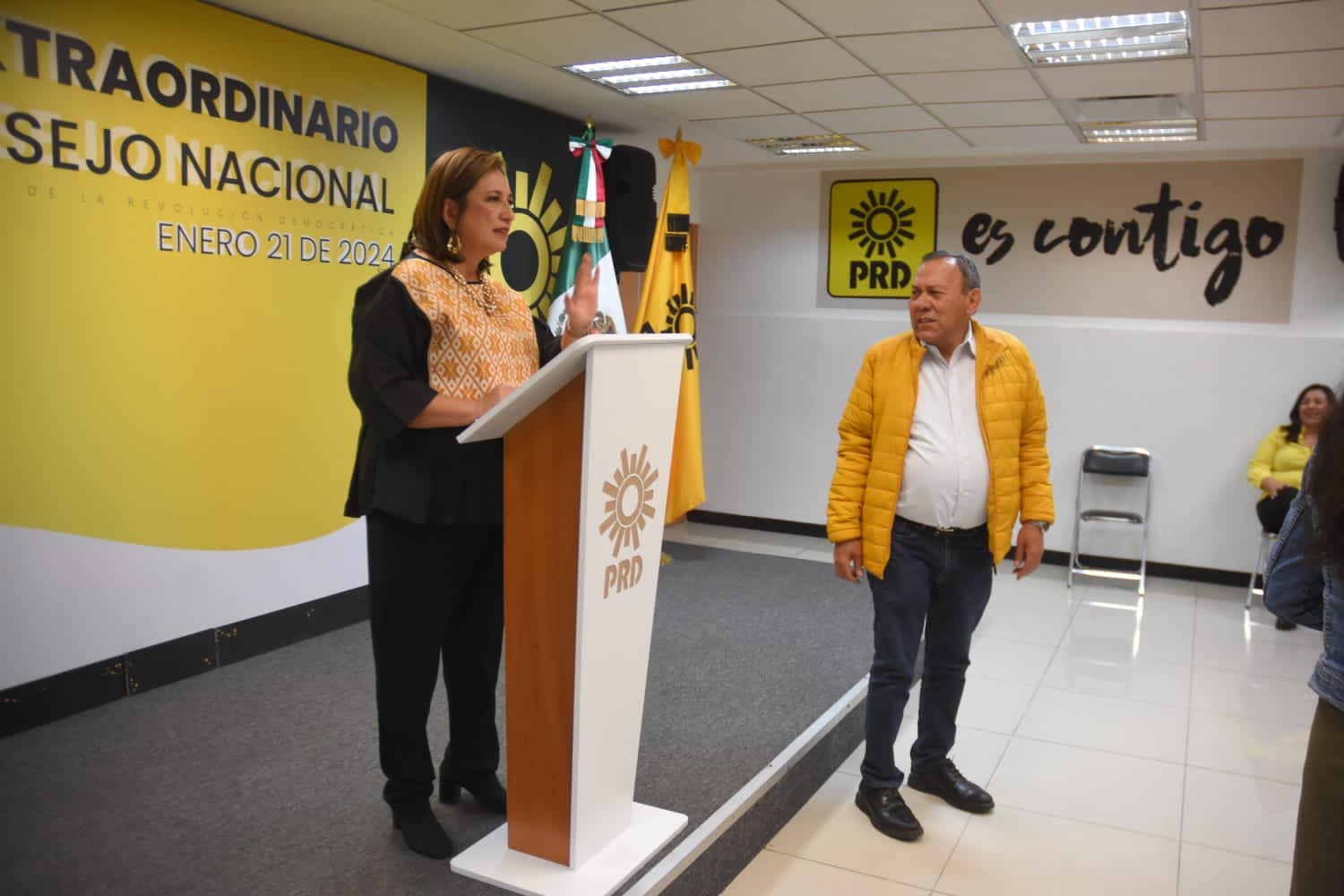 La candidata presidencial de la alianza PRI-PAN-PRD, Xóchitl Gálvez.