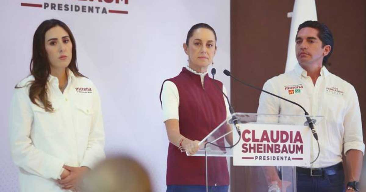 Claudia Sheinbaum estuvo acompañada de Luis Fernando Salazar y Cecilia Guadiana.