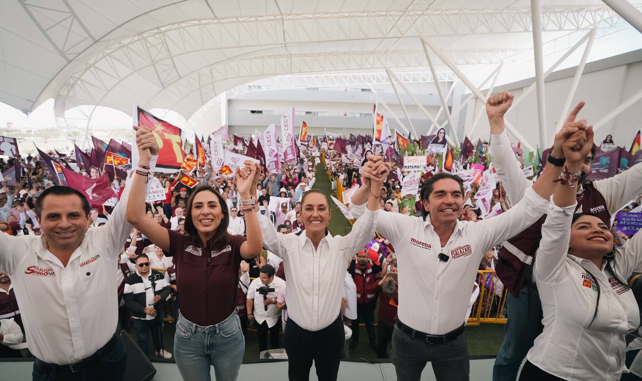 La velaría del Centro de Convenciones de Torreón fue el escenario donde se presentó Claudia Sheinbaum.