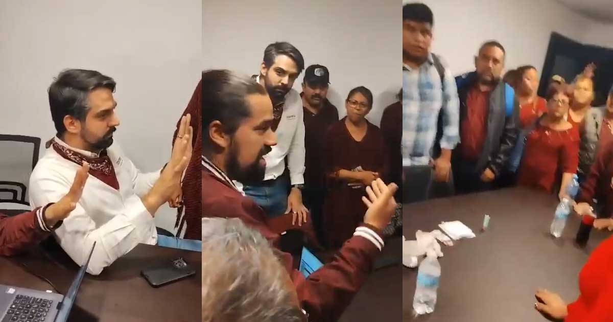 La base morenista tuvo una ligera discusión con el líder del partido.