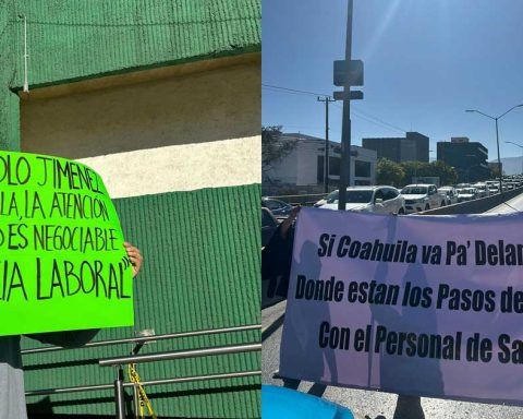 Personal médico del IMSS protestó en Saltillo.