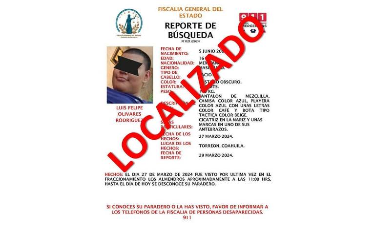 Localizan a adolescente.