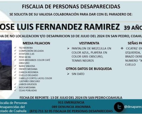 Desaparece lagunero
