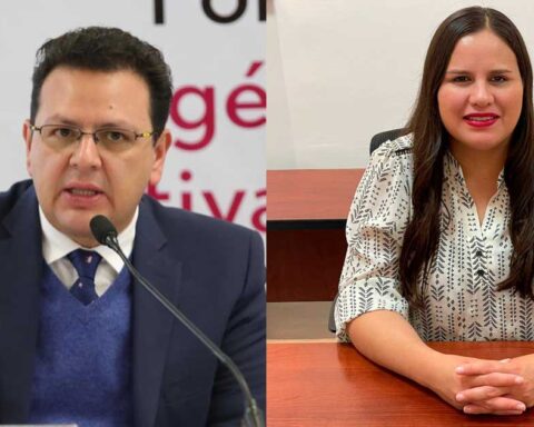 A la izquierda, Sergio Díaz Rendón; a la derecha, Madeleyne Figueroa