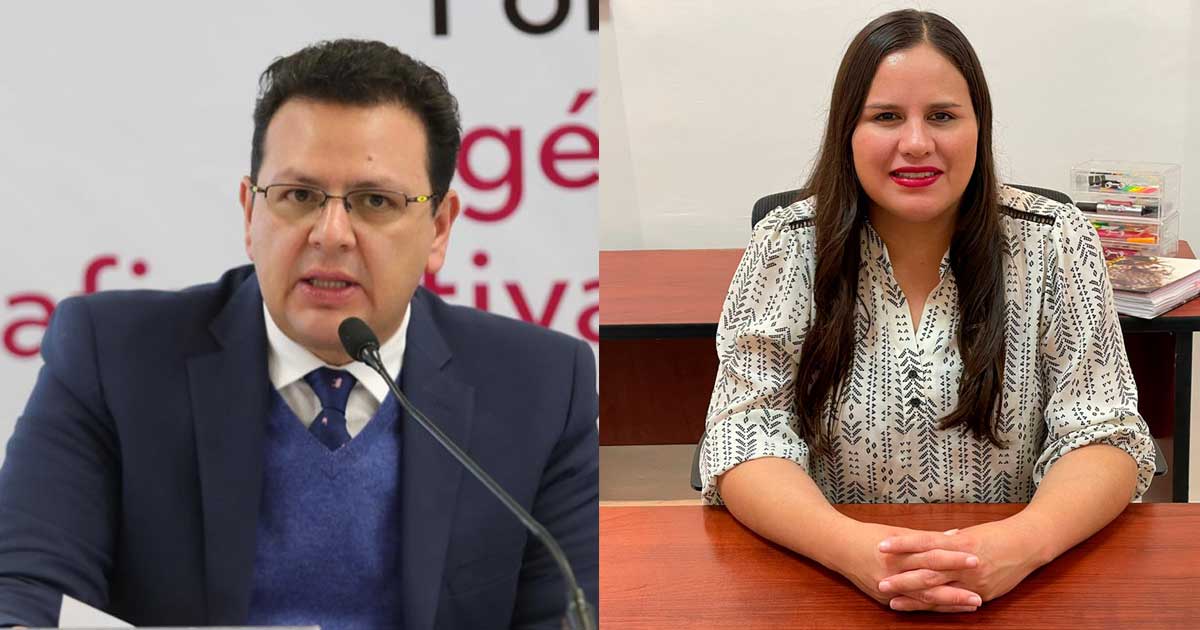 A la izquierda, Sergio Díaz Rendón; a la derecha, Madeleyne Figueroa