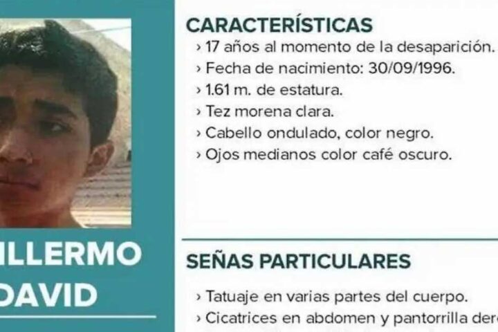 Ficha de búsqueda de Guillermo David Contreras Castañeda con fotografía y datos.