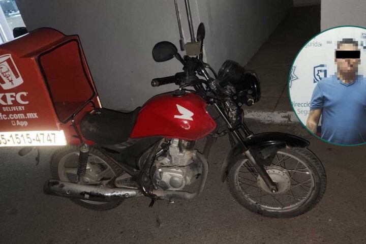 La moto robada y el ladrón.